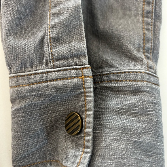 Billy Reid Shoals Denim Shirt - Size M - Grey Wash - Picture 5 of 9